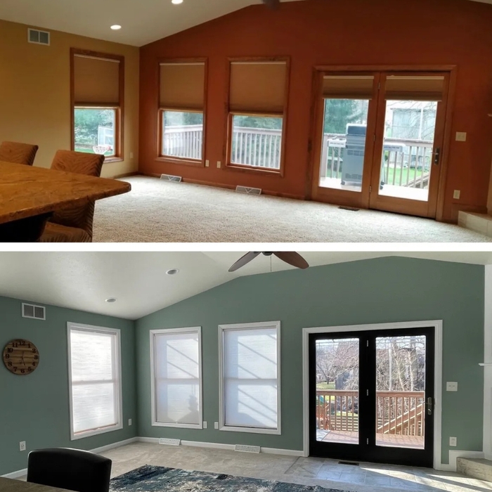Painting before and after