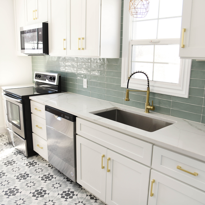 Seafoam/gold Kitchen