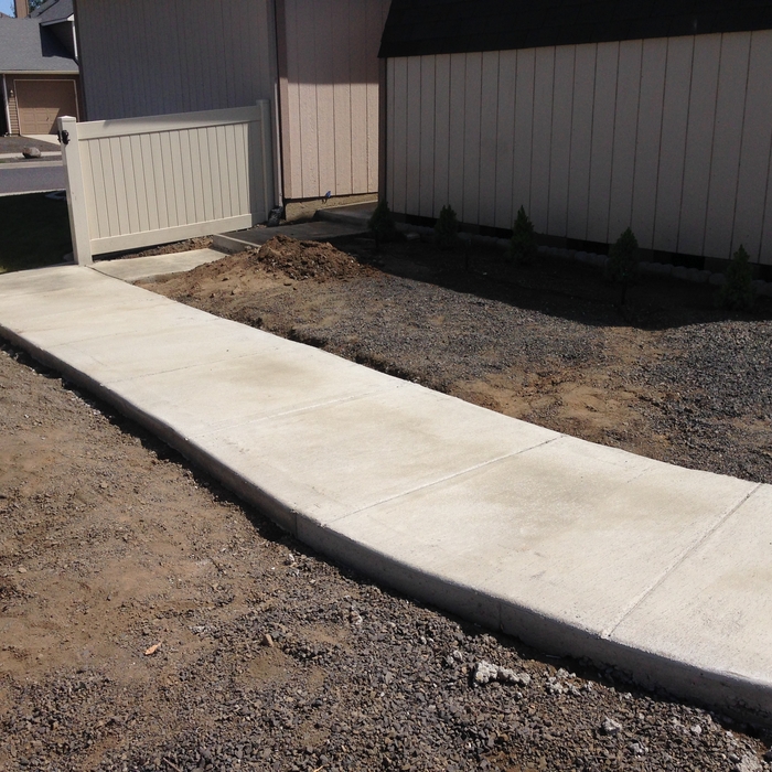 Steps around the shed