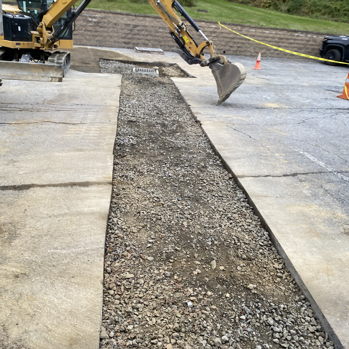 New Catch Basin &amp; drainage pipe installed