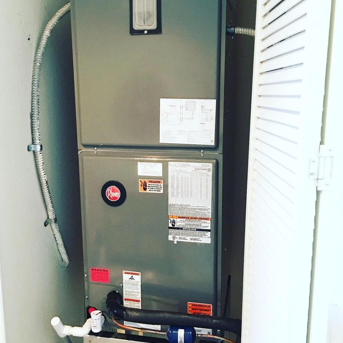 Rheem Air Handler 3 ton Closet Install