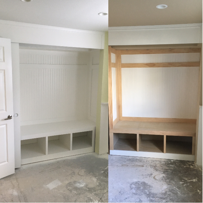 Before and after closet paint job