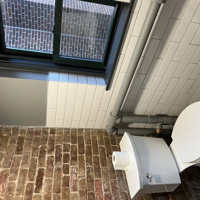 New half bath with new tile