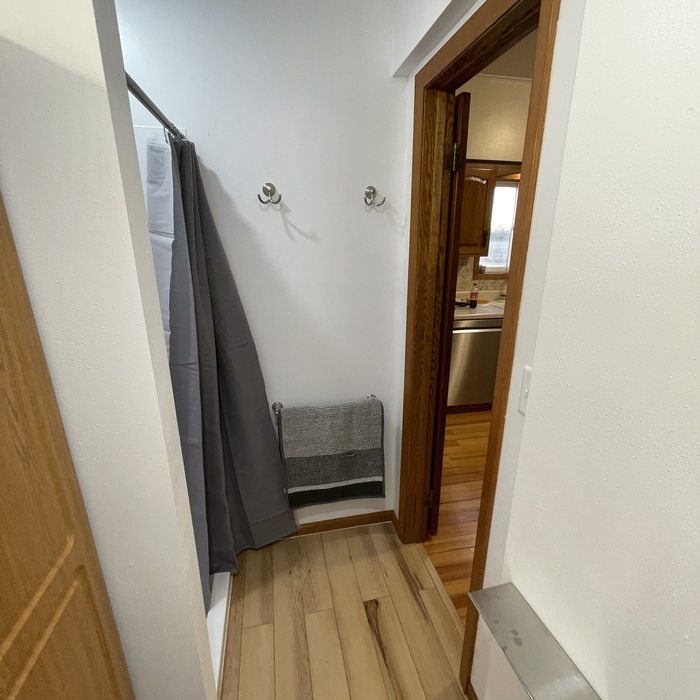 Looking towards the shower