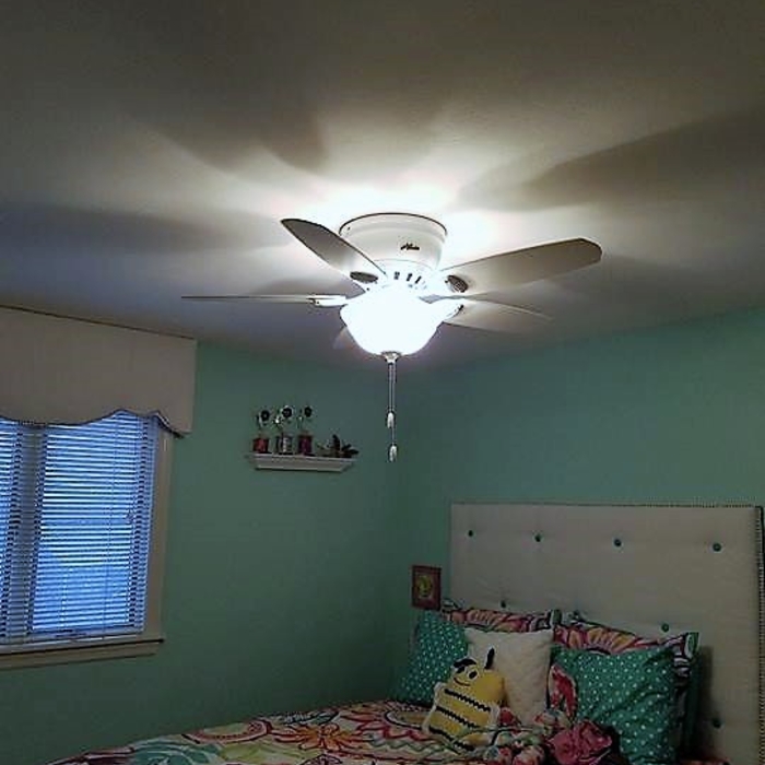 A new fan for a cute room.