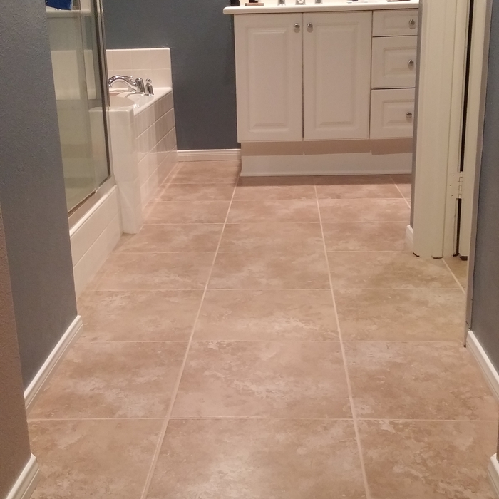 New tile and wall base