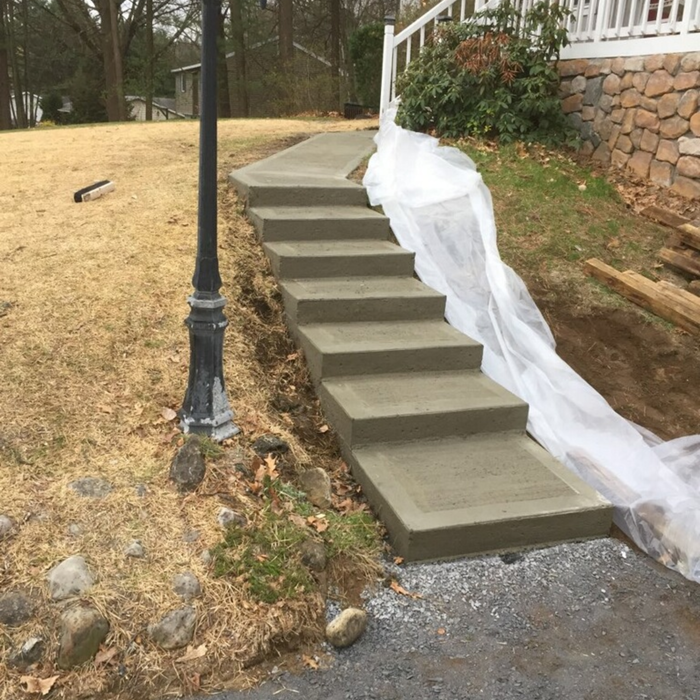 New concrete stairs