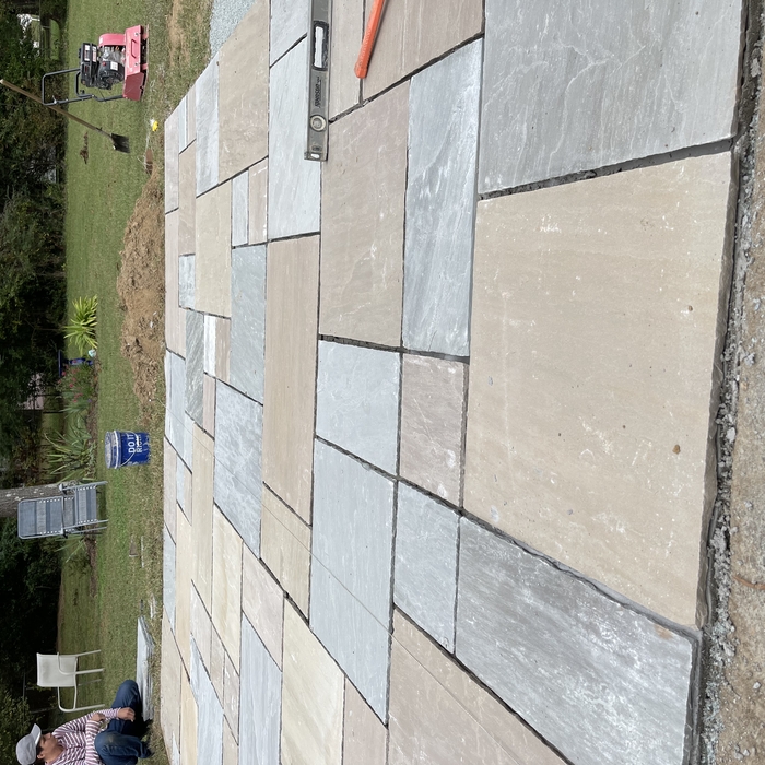Variable colors stone patio