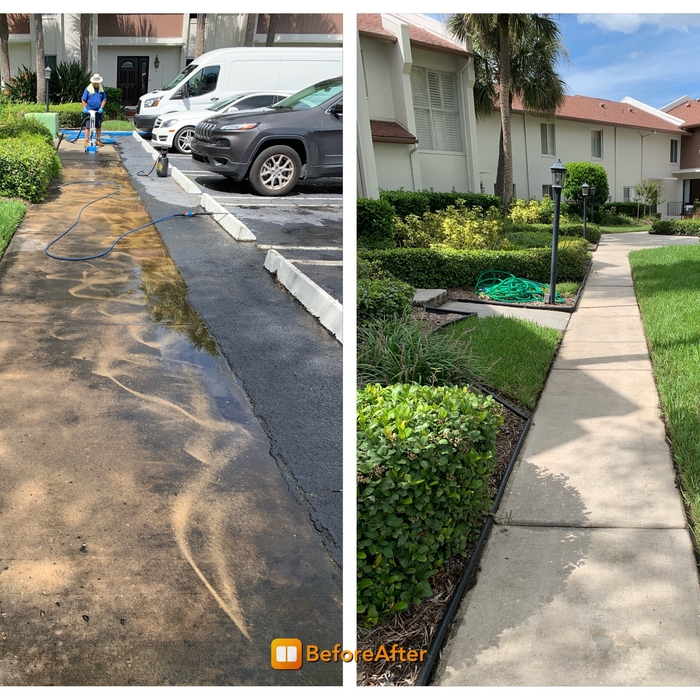 Sidewalk Cleaning Before &amp; After