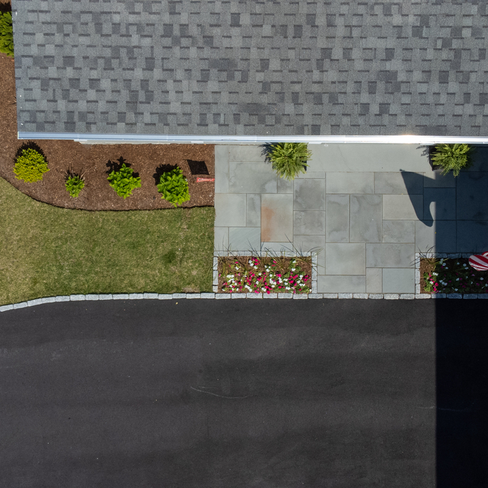 Cape Cod Flagstone walkway &amp; cobblestone edgin