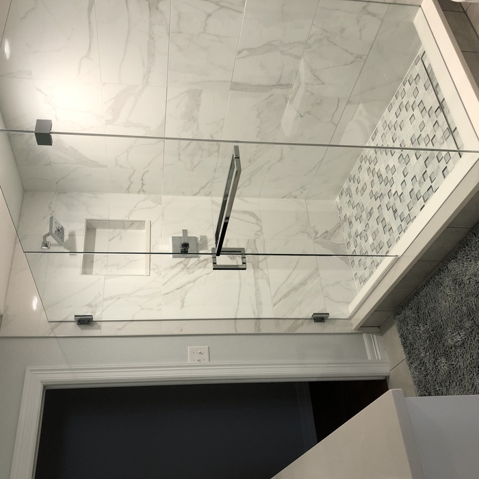 Pool adjacent shower