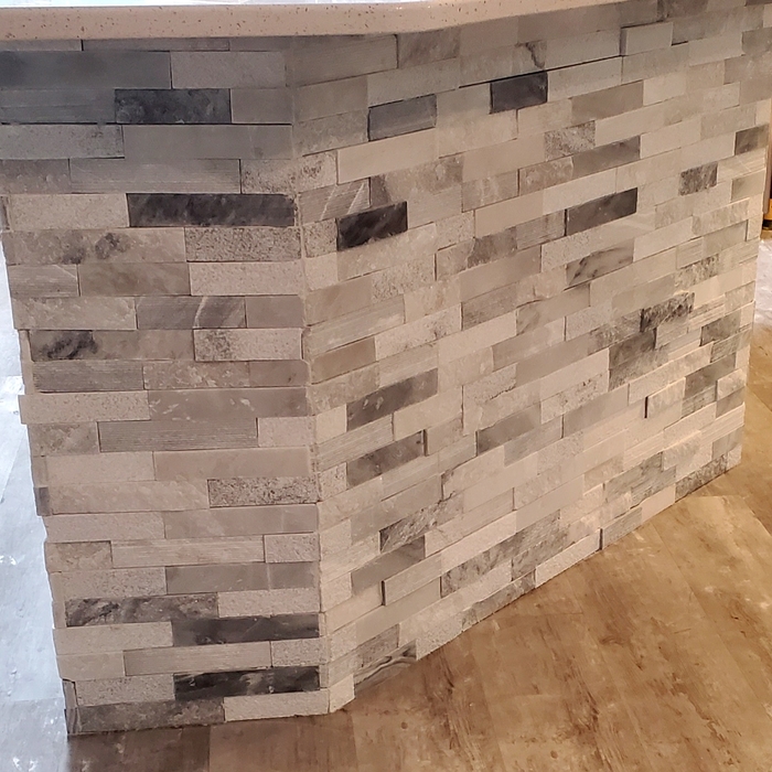 Tiled kitchen island