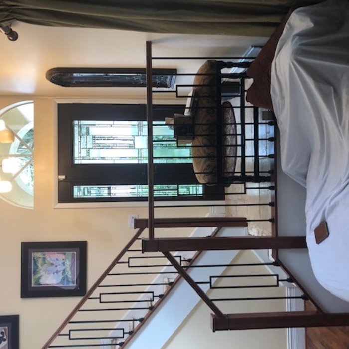 Wood and wrought iron