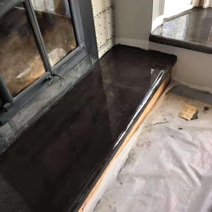 Fireplace concrete front