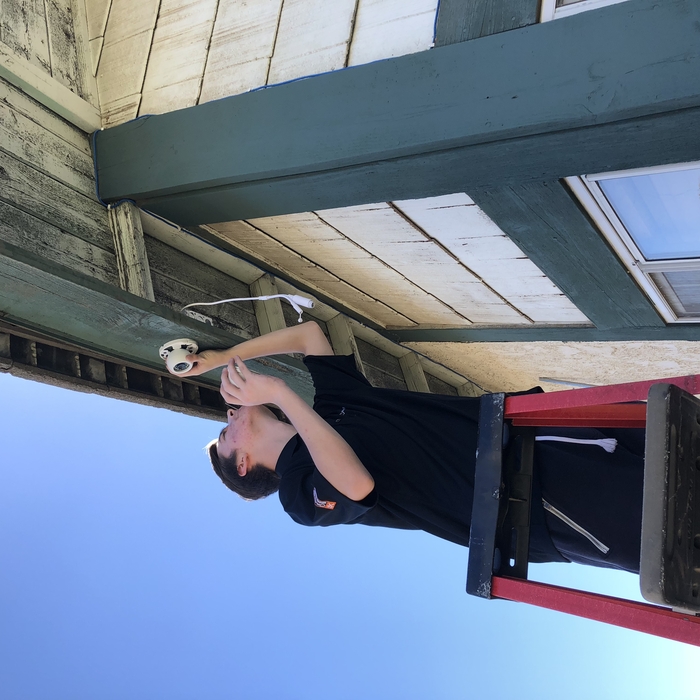 Daniel helping with the install