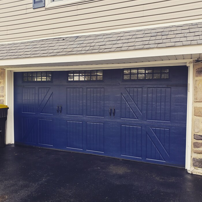 Custom color garage door