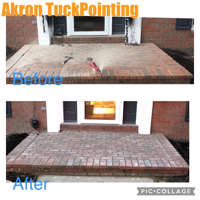 Front brick porch re tuck pointed