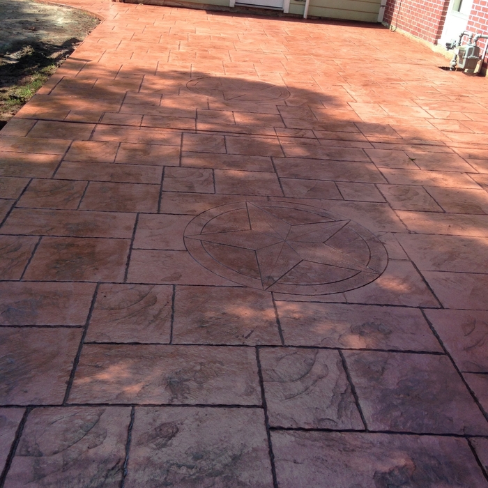 Stamped concrete driveway