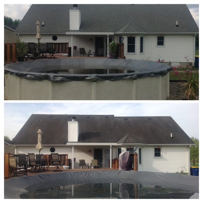 Shingled roof cleaning