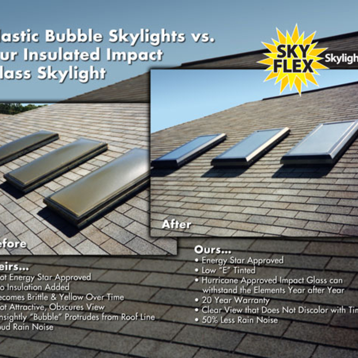 Before and After Traditional Skylight Replacement