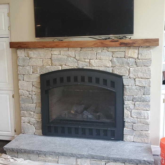 Drystack Stone Fireplace