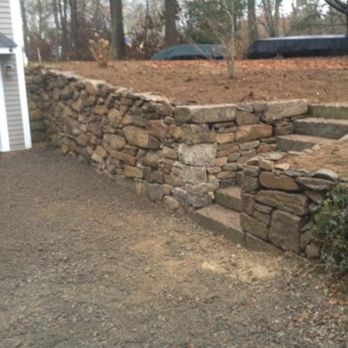 Completed restraining wall