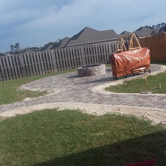 Patio with firepit