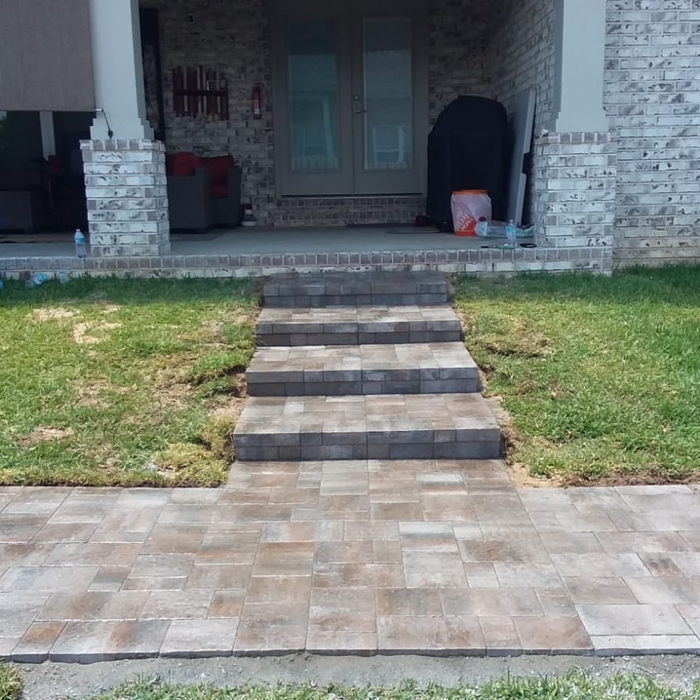 Paver steps and landing area