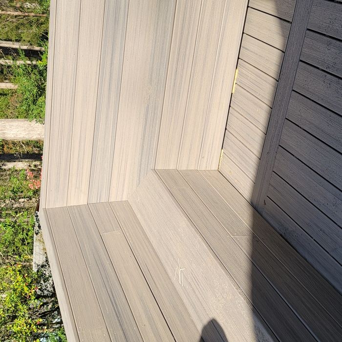 Composite decking with composite bench seats!