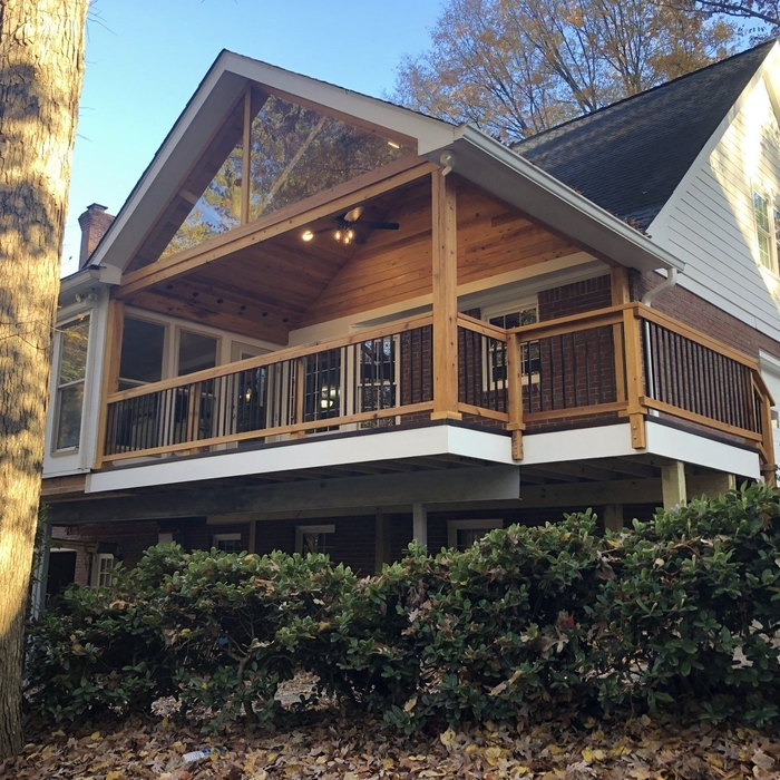 Beautiful open deck w/ cypress wood ceiling