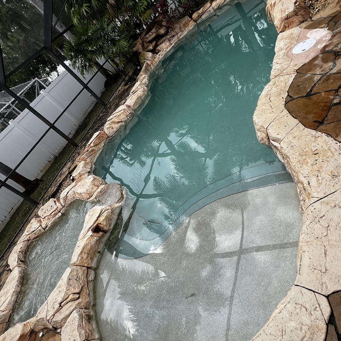 Blue pool after 3 days