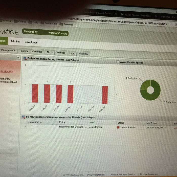 Virus Threat Detected by Webroot SecureAnywhere