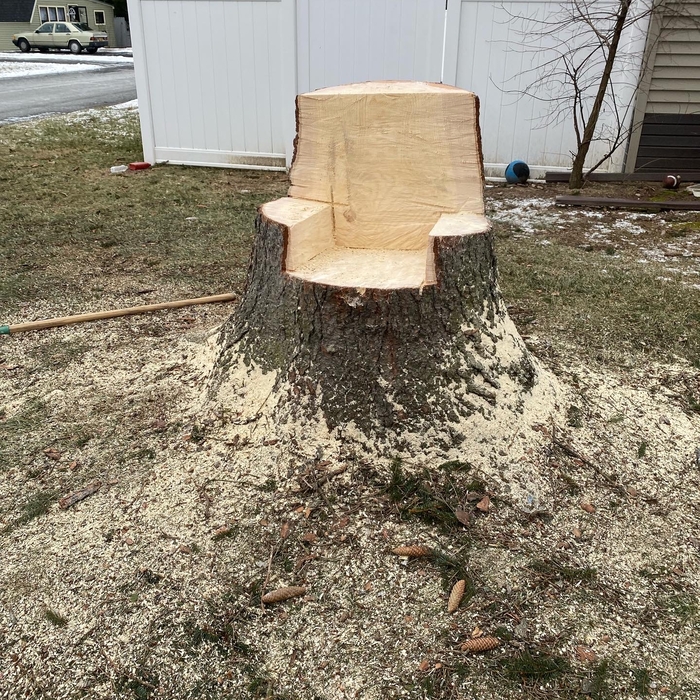 Client wanted chair out of stump
