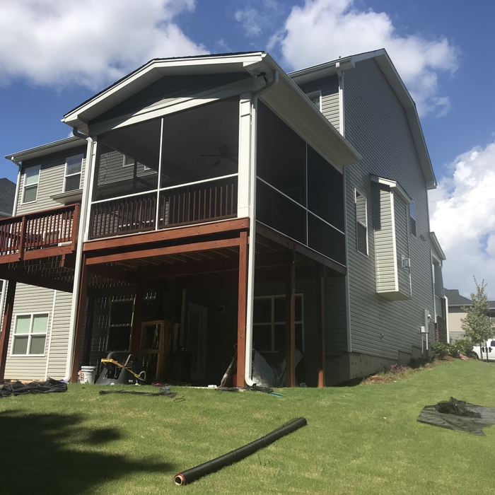 Existing covered patio screened in
