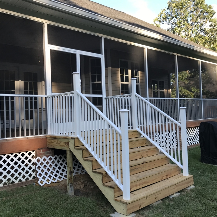 Existing covered patio screened in