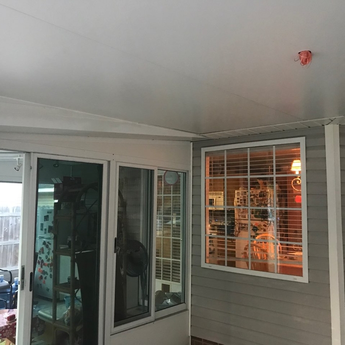 Looking from inside the screened room
