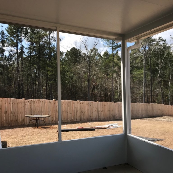 Inside the screen room