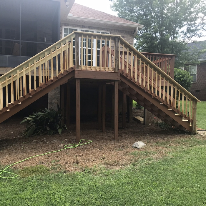 Refurbed decking boards, handrails &amp; steps