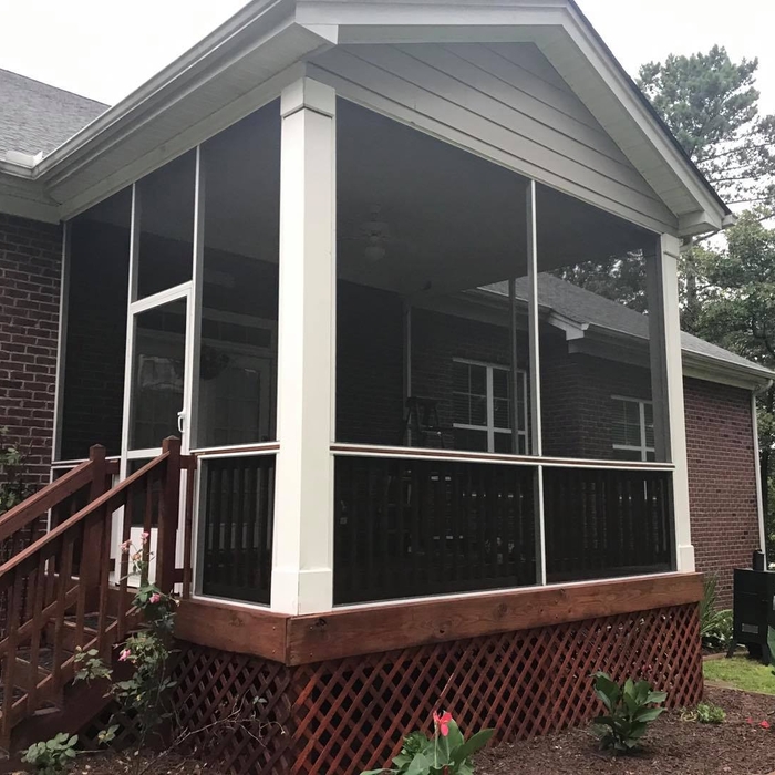 Existing covered patio screened in