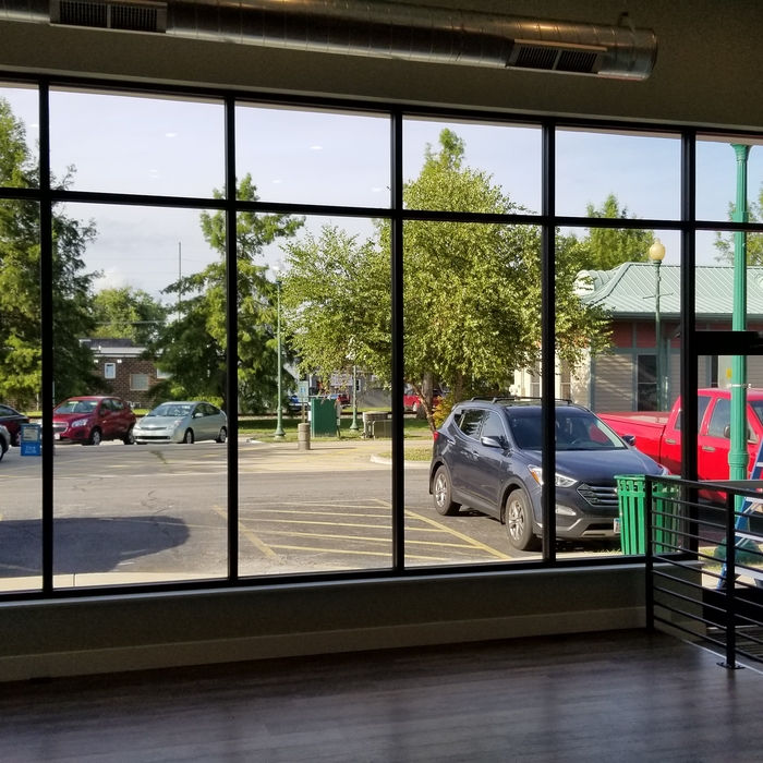 Store front window cleaning