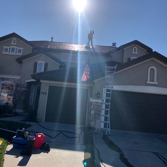 Roof washing