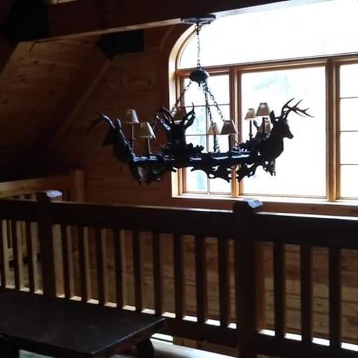 Cleaned light fixture and staircase