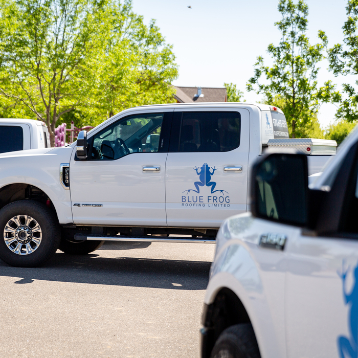 Blue Frog Roofing Trucks