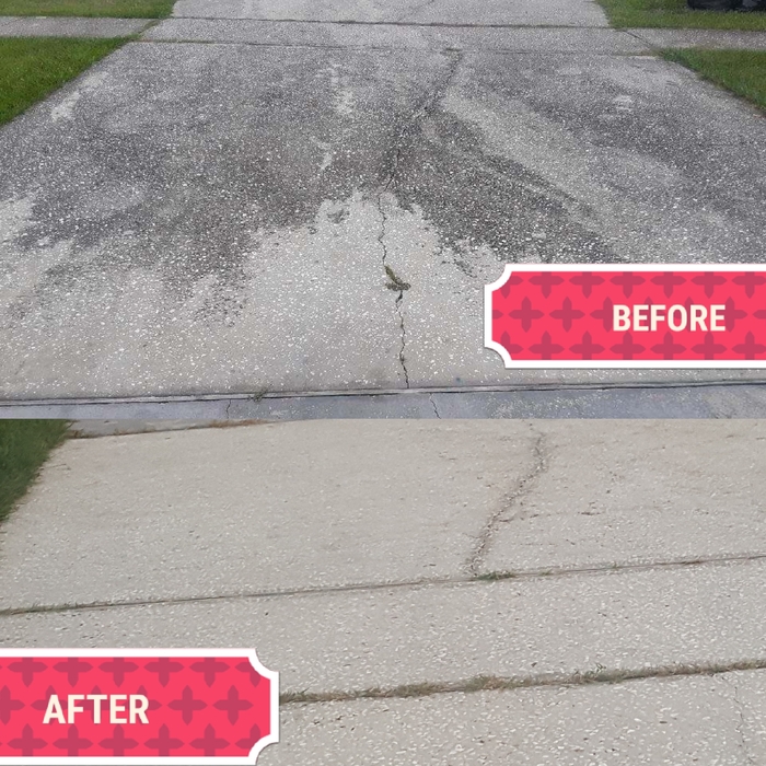 Power wash driveway
