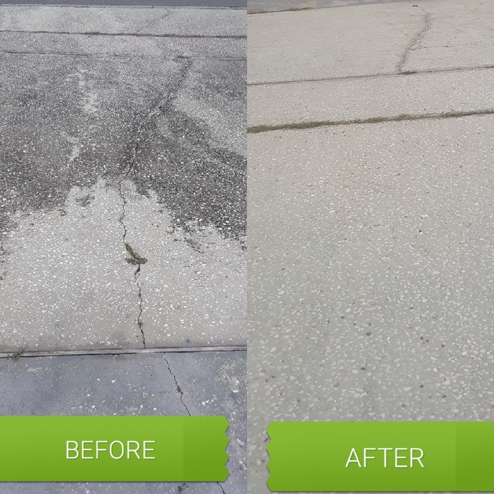 Power wash driveway