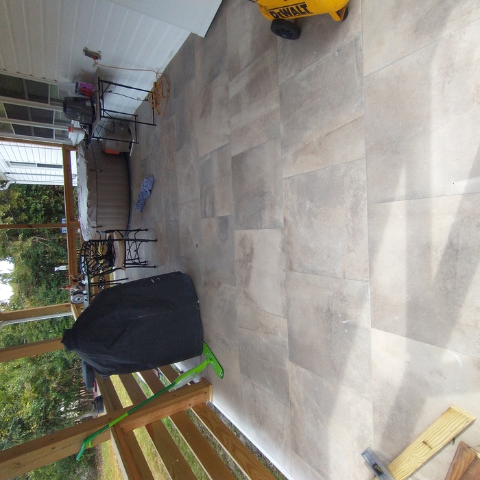 Tiled exterior porch