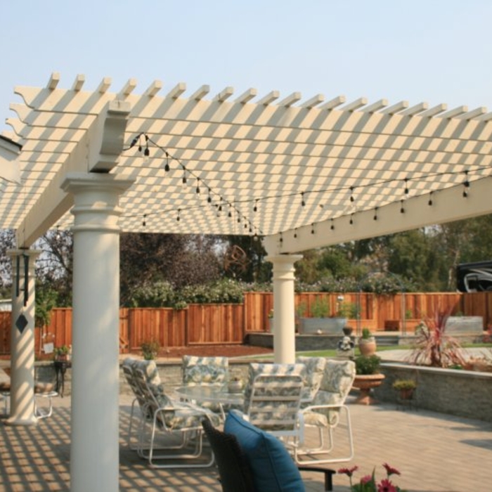 White Arbor with Electrical Work