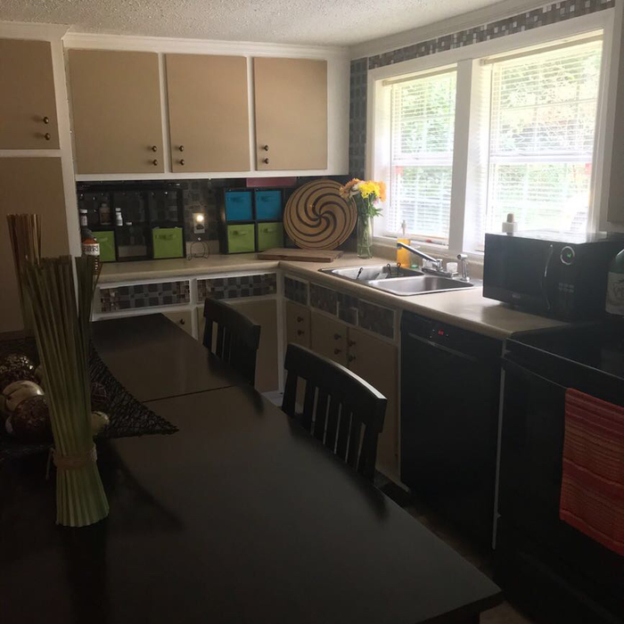 Kitchen staged and totally renovated.