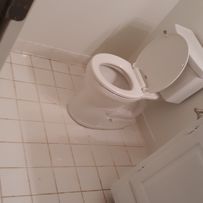 Bathroom after sewage removed