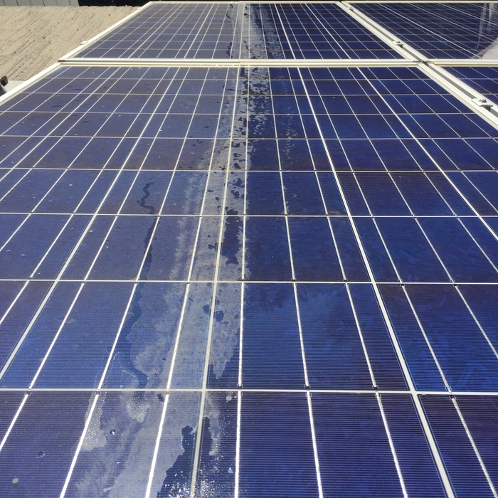 During Solar Cleaning